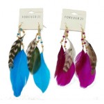 Tri-Color Feather Earrings